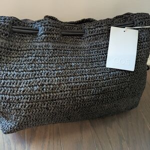 COS Dark Woven Tote Bag